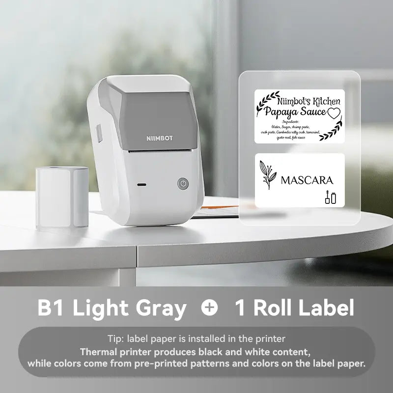 NIIMBOT B1 Label Maker Machine with Tape - 2-Inch Sticker Printer for Office, Home, and Business, Includes 230 Labels (2'' x 1.18'')