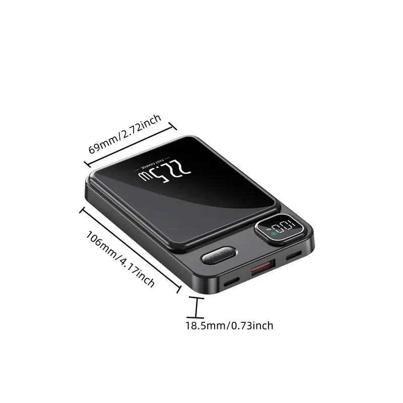 10000mAh Magnetic Wireless Power Bank with 22.5W Fast Charging for USB-C Android and iPhone Devices