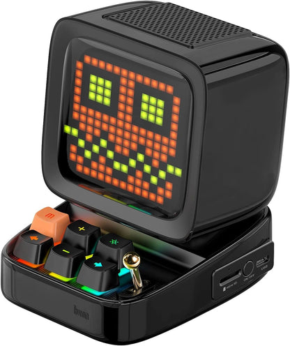 Ditoo Retro Pixel Art Game Bluetooth Speaker with 16X16 LED App Controlled Front Screen (Black)
