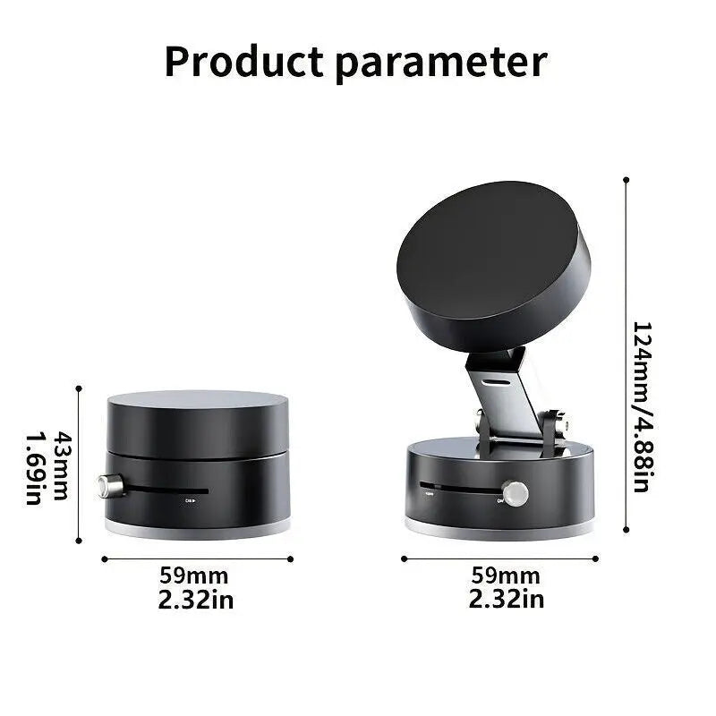 Magnetic Suction Phone Stand - ABS+PC Black/White Mini 757548.5Mm Hands-Free N52 Magnet Double Row Portable One-Click Suction for All Scenarios - Universal Smartphone Holder, Compact, Button