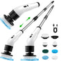 Electric Spin Scrubber Cordless - Power Scrubber for Shower Cleaning, Bathroom Scrub Brush with 7 Replaceable Brush Heads & Extendable Handle, 2-Speed Electric Cleaner