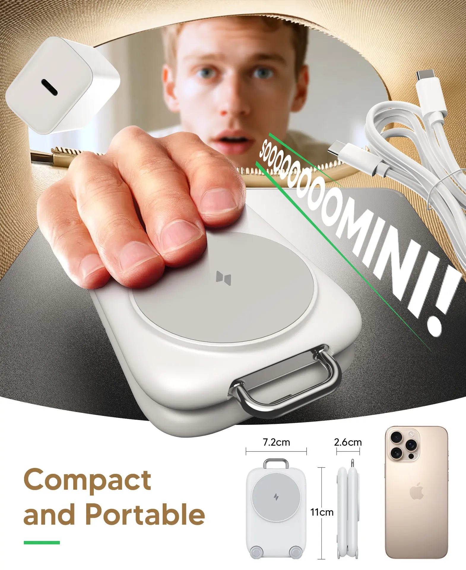 2026 Portable Fast Wireless Charging Station for Apple Devices, Magnetic 3-In-1 Magsafe Travel Charger Stand for Iphone 17/16/15/14/13/12 Pro Max Plus, Apple Watch & Airpods 4/3/2 Pro, Ideal Birthday & Festival Gift for Parents and Friends