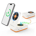 BLKE 3-in-1 Magnetic Wireless Charger with Bluetooth Speaker and Sleep-Friendly Light for iPhone 12-17 Pro Max - Multifunctional Foldable Charging Station