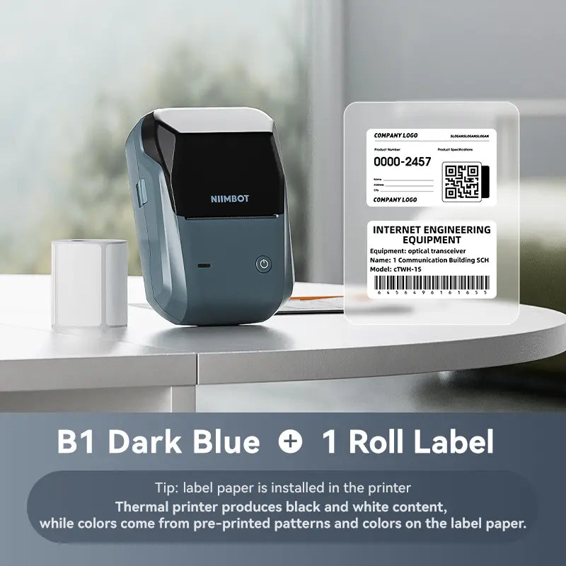 NIIMBOT B1 Label Maker Machine with Tape - 2-Inch Sticker Printer for Office, Home, and Business, Includes 230 Labels (2'' x 1.18'')
