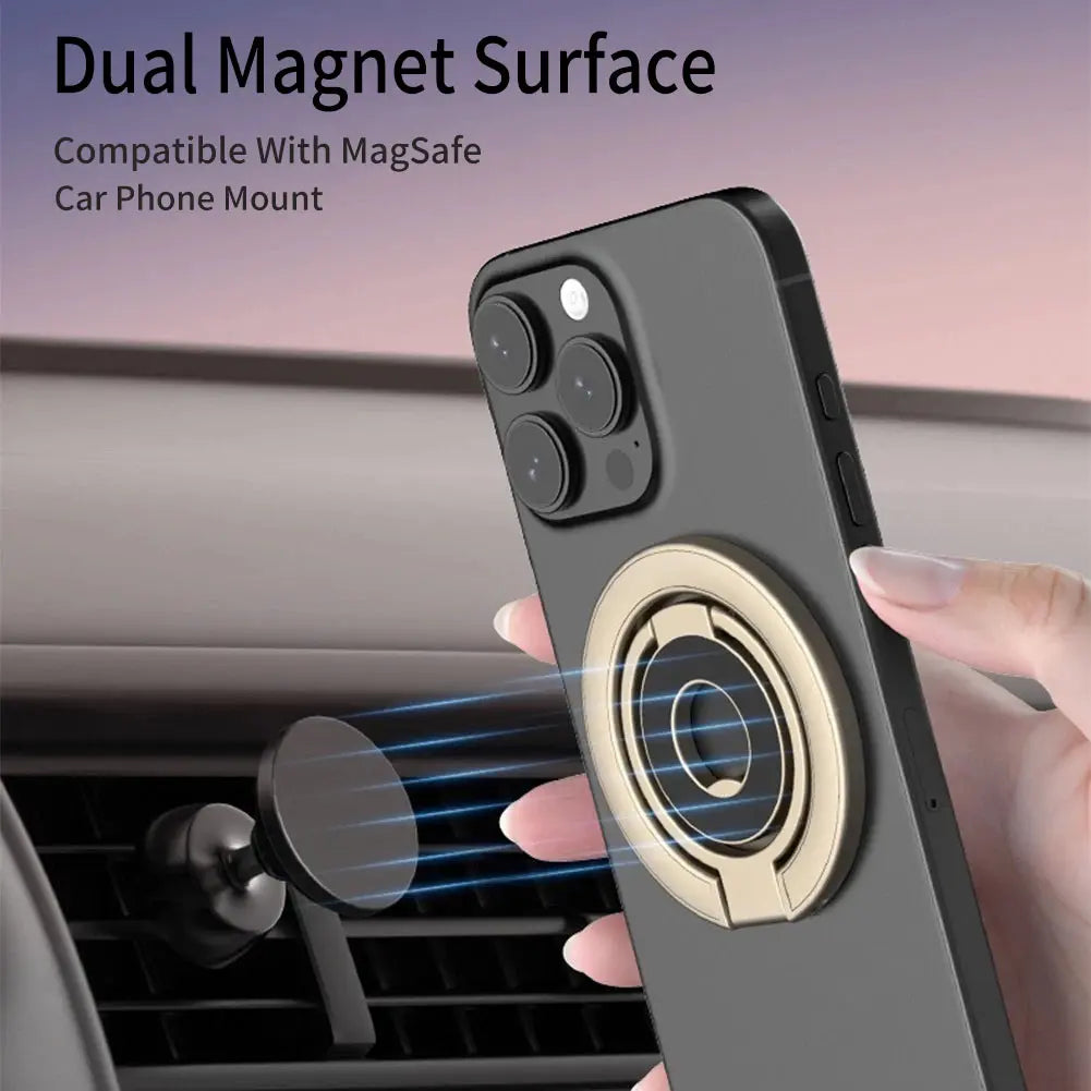 Magflex Dual Magnetic Phone Stand, Smartphone Ring, Double-Sided Magnet, Smartphone Stand, Foldable Kickstand, Magsafe Compatible, Foldable, 360° Rotation, Easy to Put on and Take Off, Suitable for Gyms, Compatible with Iphone 17, 16, 15, 14, 13
