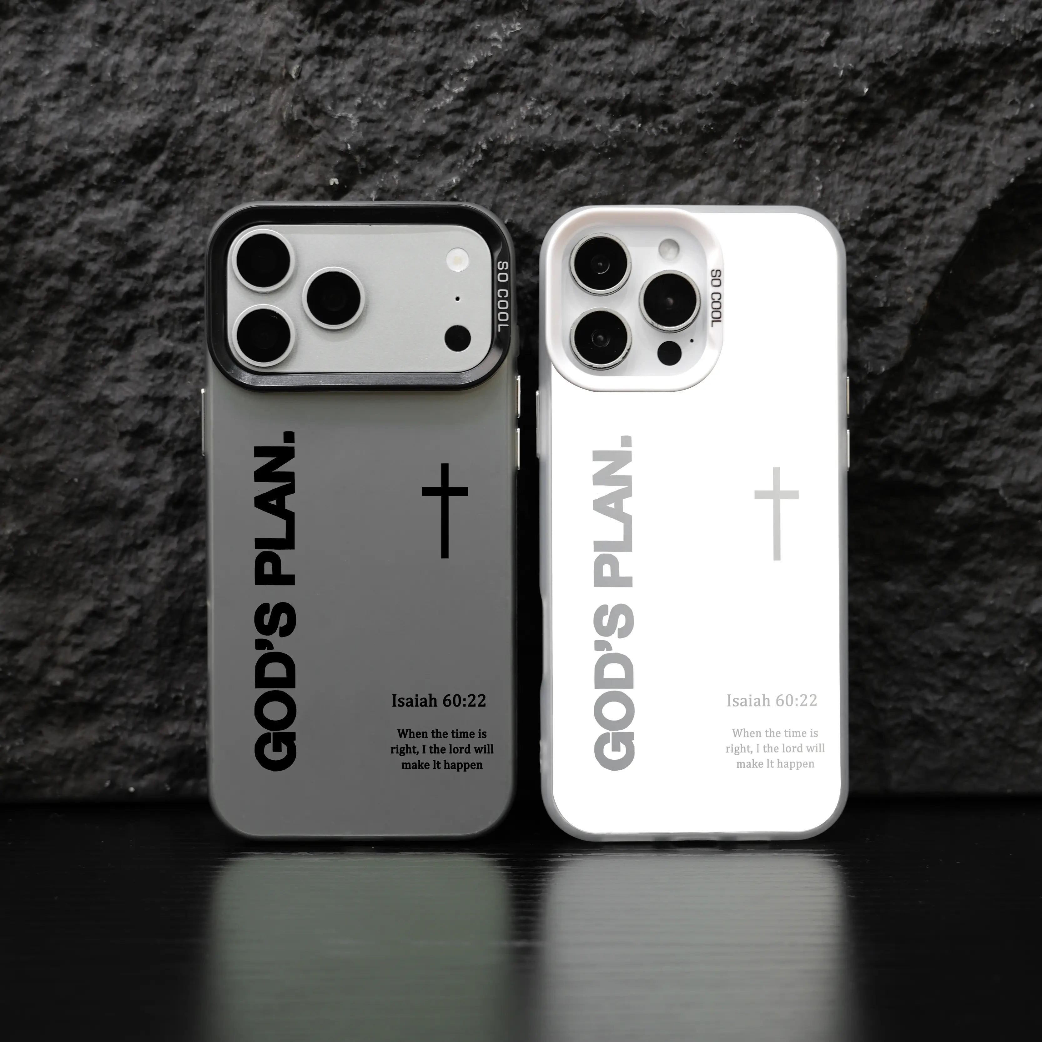GOD’S PLAN Cross Isaiah for Iphone Samsung Galaxy Case Iphone 17Pro Max Air 16E 15Plus 14 13 12 11 XR XS S25 S24 S23 S22 Phone Case, God'S Gift, Faith, Personality, Gradient, Protective Silicone Cover, Protection Durable, Shockproof Drop.Wc71
