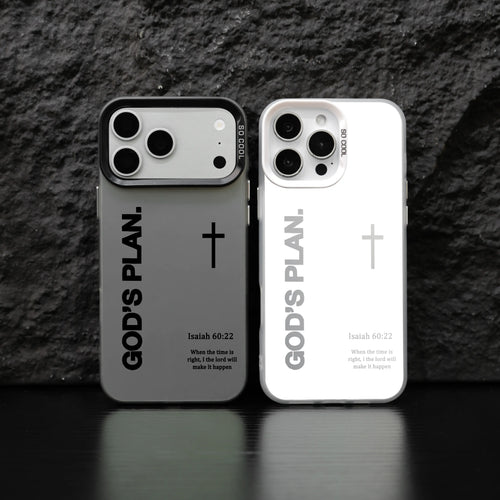 GOD’S PLAN Cross Isaiah for Iphone Samsung Galaxy Case Iphone 17Pro Max Air 16E 15Plus 14 13 12 11 XR XS S25 S24 S23 S22 Phone Case, God'S Gift, Faith, Personality, Gradient, Protective Silicone Cover, Protection Durable, Shockproof Drop.Wc71