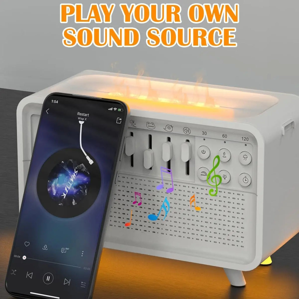 5-In-1 White Noise Sound Machine with Bluetooth Speaker, Night Light, Humidifier & Aroma Diffuser, Sleep Sound Box White Noise Machine with Humidifier, Aroma Diffuser &Humidifier, 8 Natural Sounds Style Mixer with Auto-Off Timer for Bedroom,Travel