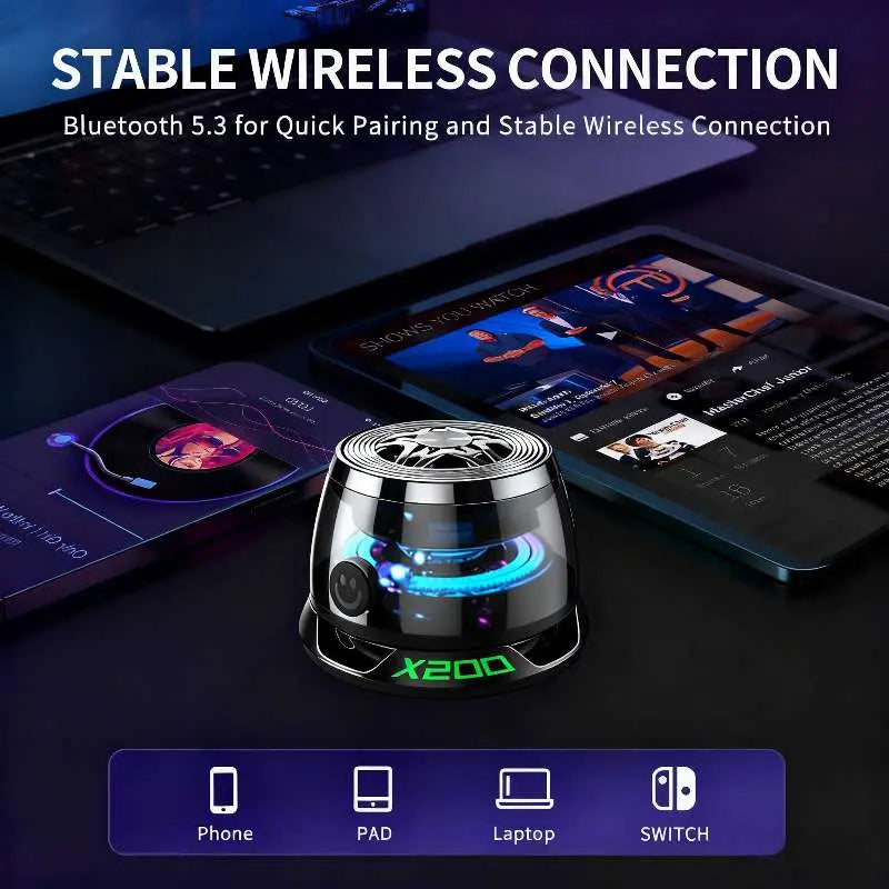 Circuiliving X200 Fidget Spinner Bluetooth Speaker – Magnetic & Suction Cup Mini Speaker with RGB Lights, Sensory Stress Relief Toy for Adults & Kids, Anxiety Reducing Spinner, Goodie Bag Stuffer, Portable Music Gift Compatible with Iphone 17 & Android