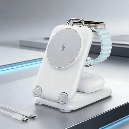 2026 Portable Fast Wireless Charging Station for Apple Devices, Magnetic 3-In-1 Magsafe Travel Charger Stand for Iphone 17/16/15/14/13/12 Pro Max Plus, Apple Watch & Airpods 4/3/2 Pro, Ideal Birthday & Festival Gift for Parents and Friends