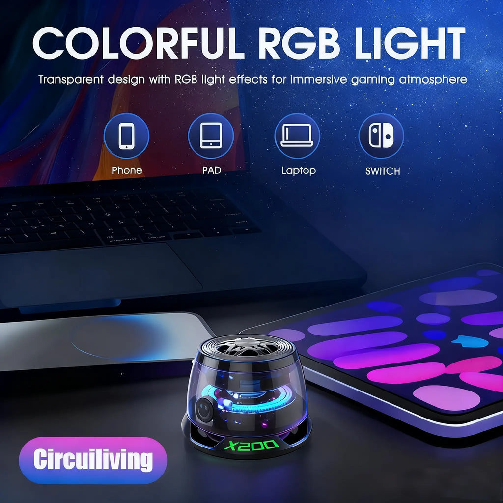 Circuiliving X200 Fidget Spinner Bluetooth Speaker – Magnetic & Suction Cup Mini Speaker with RGB Lights, Sensory Stress Relief Toy for Adults & Kids, Anxiety Reducing Spinner, Goodie Bag Stuffer, Portable Music Gift Compatible with Iphone 17 & Android