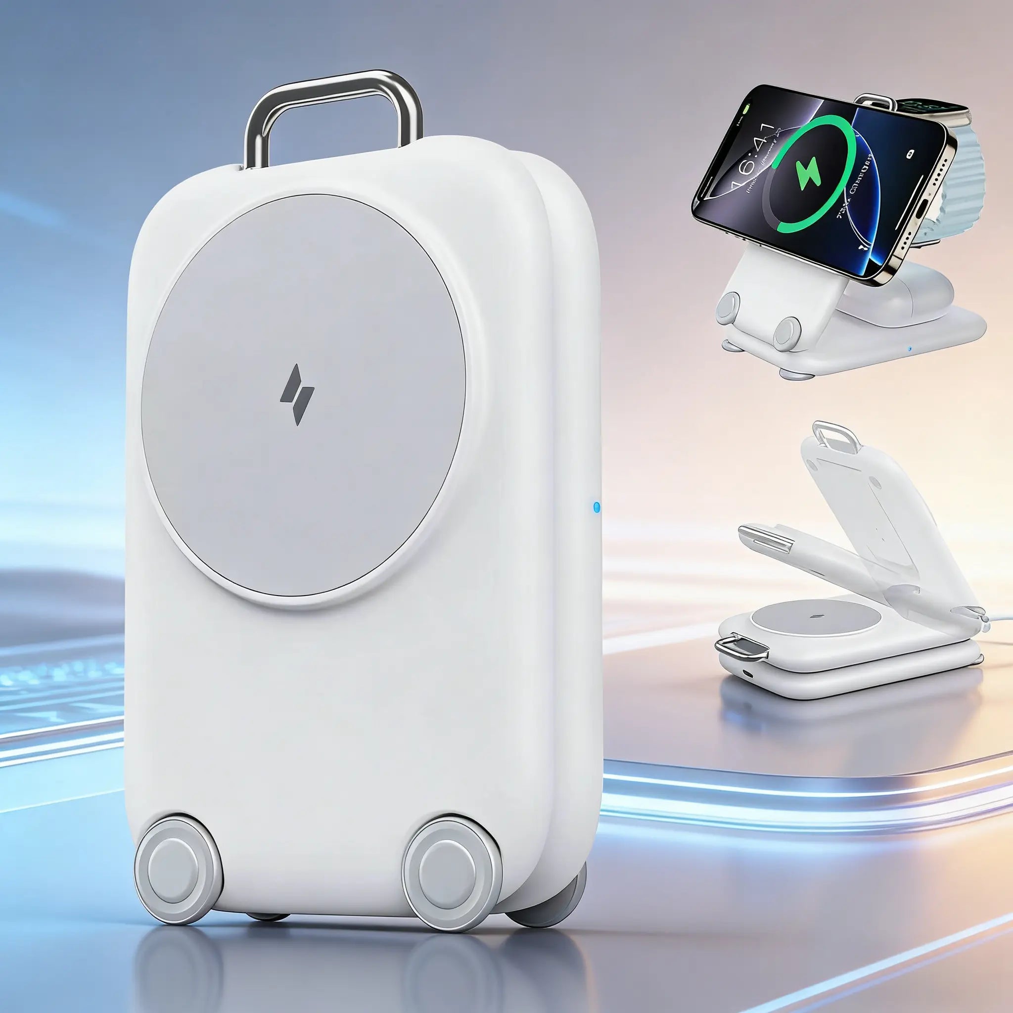 2026 Portable Fast Wireless Charging Station for Apple Devices, Magnetic 3-In-1 Magsafe Travel Charger Stand for Iphone 17/16/15/14/13/12 Pro Max Plus, Apple Watch & Airpods 4/3/2 Pro, Ideal Birthday & Festival Gift for Parents and Friends