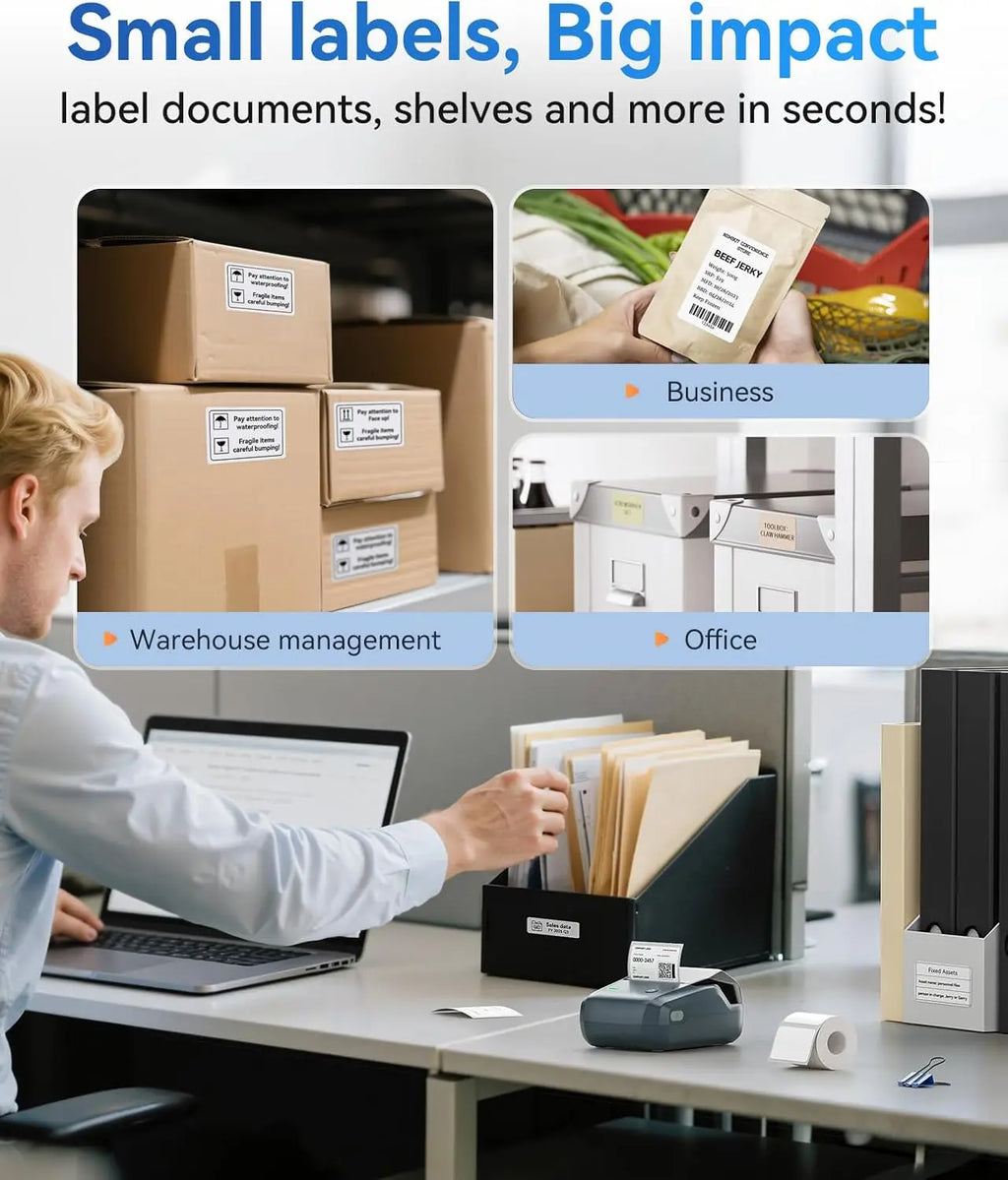 NIIMBOT B1 Label Maker Machine with Tape - 2-Inch Sticker Printer for Office, Home, and Business, Includes 230 Labels (2'' x 1.18'')