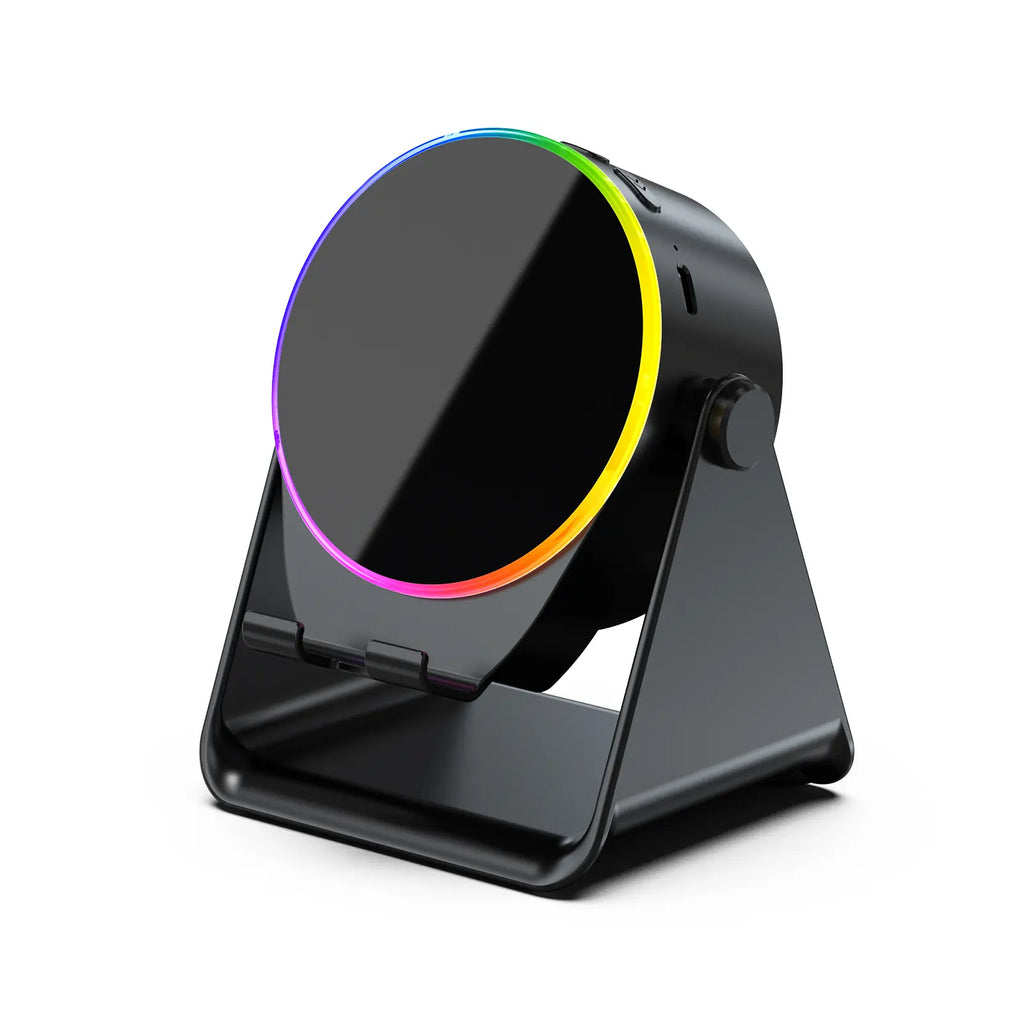 [Mother'S Day Gift] Dohelly 5 in 1 Wireless Induction Audio Bluetooth Speaker, 360° Rotation Stand with LED, Universal Speaker Stands for Surround Sound&Charger,Portable Desktop Stand Gift for Home, Shower, Outdoors, Travel. Gifts for Men Women