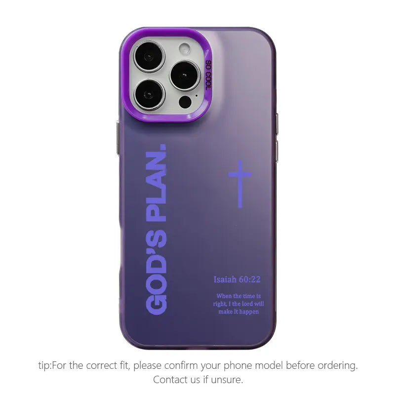 GOD’S PLAN Cross Isaiah for Iphone Samsung Galaxy Case Iphone 17Pro Max Air 16E 15Plus 14 13 12 11 XR XS S25 S24 S23 S22 Phone Case, God'S Gift, Faith, Personality, Gradient, Protective Silicone Cover, Protection Durable, Shockproof Drop.Wc71
